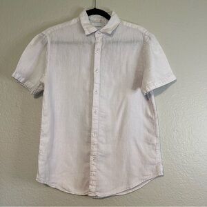 Denim & Flower Light Gray Casual Button Down Shirt. light mauve